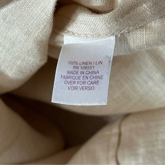 Calypso St Barth Women’s Size M Tan Beige Linen White Sequin Neck Mini Dress - Picture 7 of 10